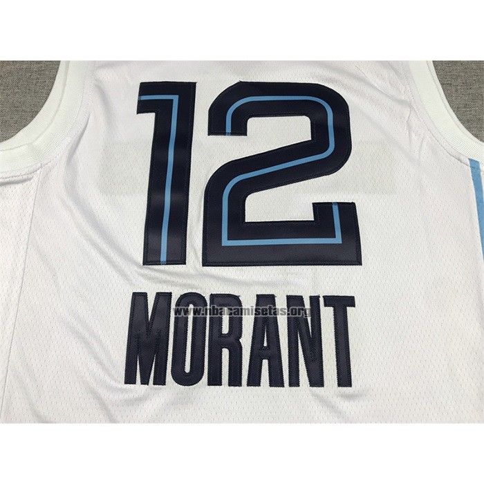 Camiseta Memphis Grizzlies Ja Morant NO 12 Association 2022-23 Blanco